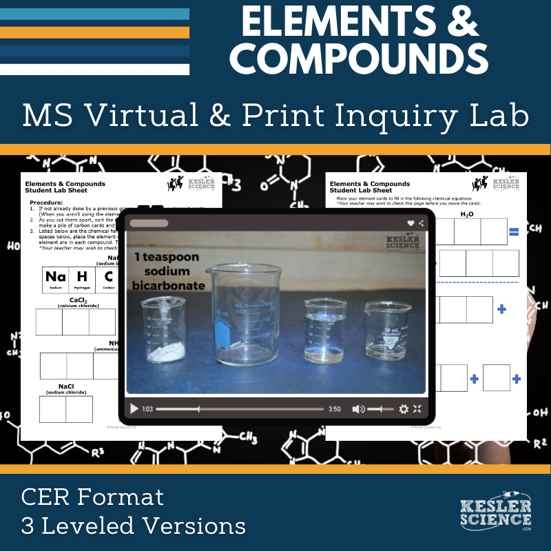 Elements & Compounds Digital Inquiry Lab - MS 6-8