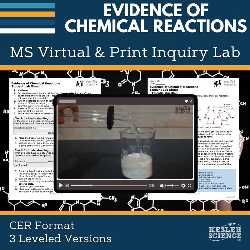 Evidence of Chemical Reactions Digital Inquiry Lab - MS 6-8