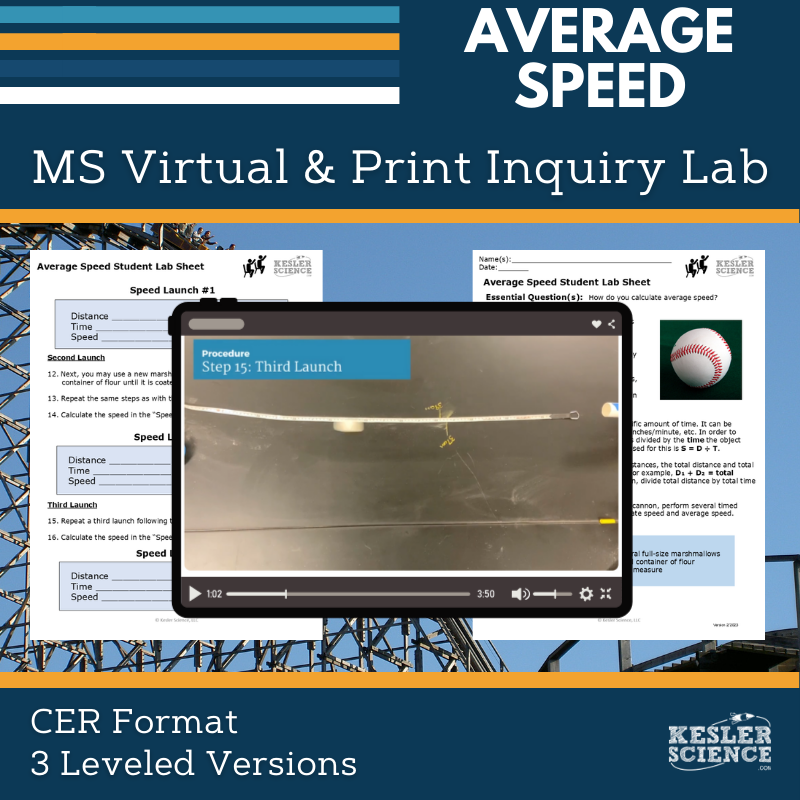 Average Speed Digital Inquiry Lab - MS 6-8