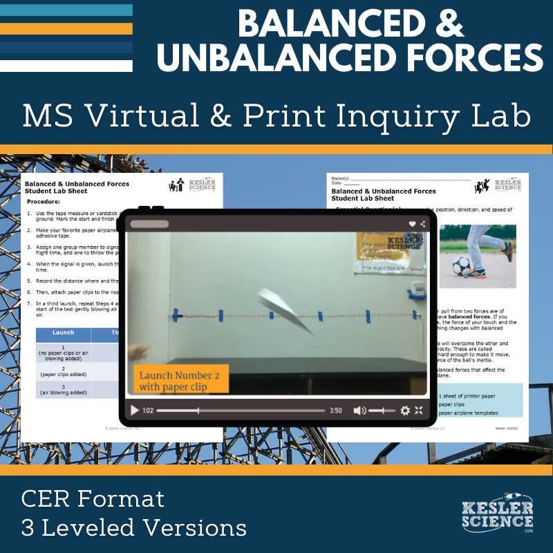 Balanced & Unbalanced Forces Digital Inquiry Lab - MS 6-8