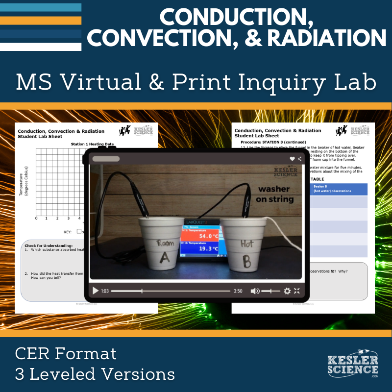 Conduction, Convection, Radiation Digital Inquiry Lab - MS 6-8