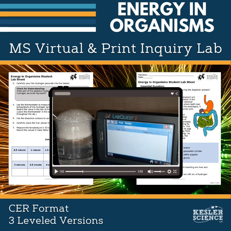 Energy in Organisms Digital Inquiry Lab - MS 6-8