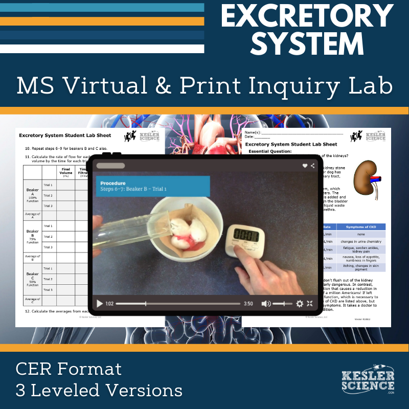 Excretory System Digital Inquiry Lab - MS 6-8