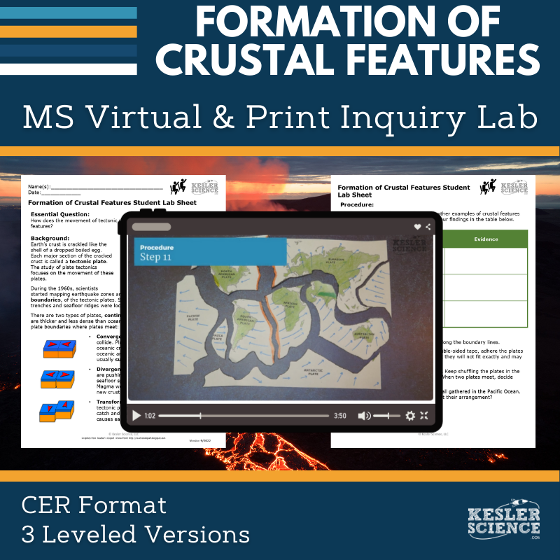 Formation of Crustal Features Digital Inquiry Lab - MS 6-8