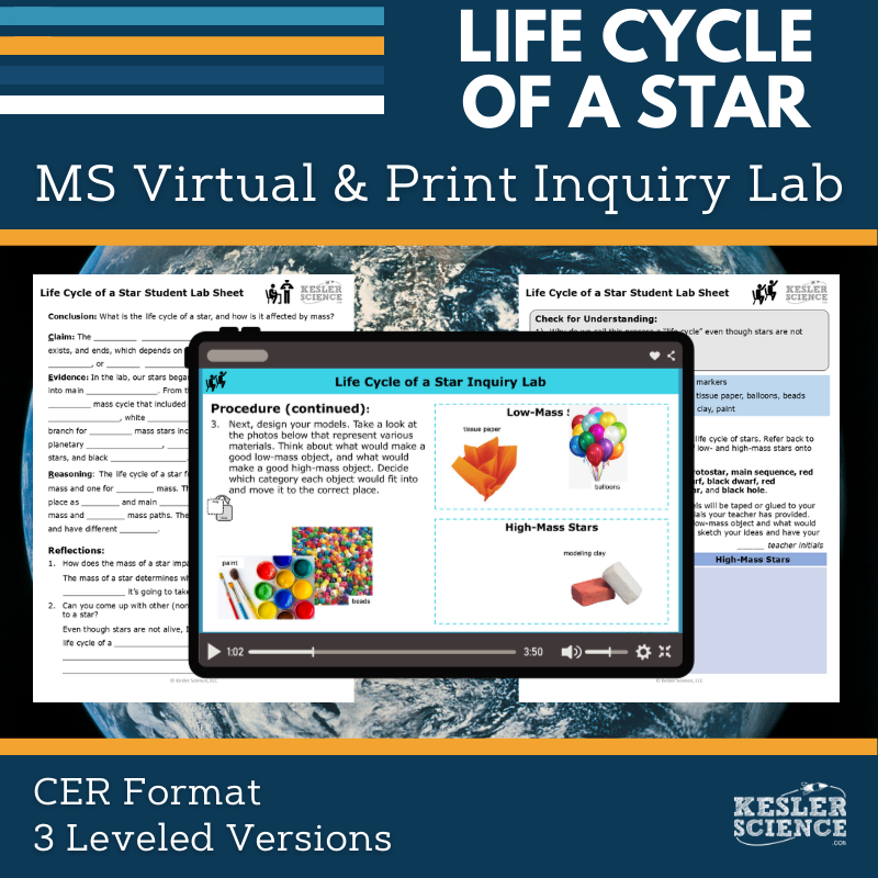 Life Cycle of a Star Digital Inquiry Lab - MS 6-8