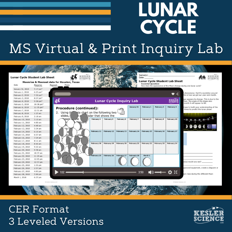 Lunar Cycle Digital Inquiry Lab - MS 6-8