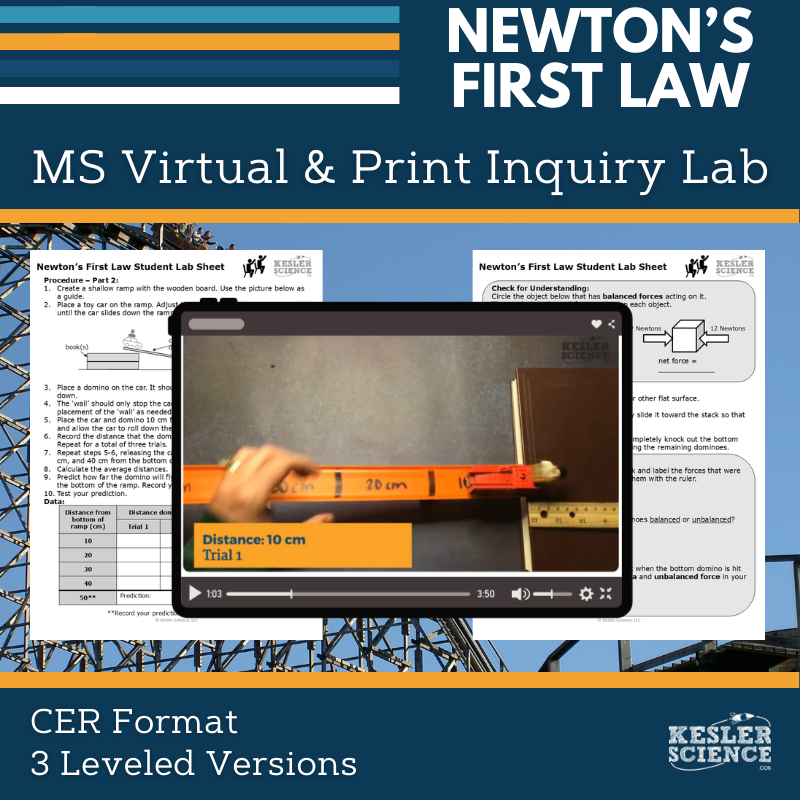 Newton's First Law Digital Inquiry Lab - MS 6-8