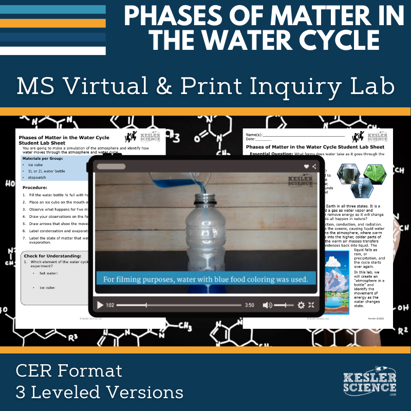 Phases of Matter in the Water Cycle Digital Inquiry Lab - MS 6-8