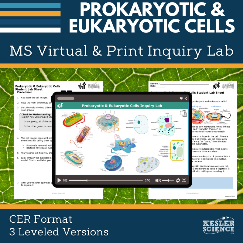 Prokaryotic & Eukaryotic Cells Digital Inquiry Lab - MS 6-8