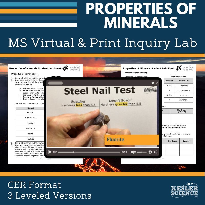 Properties of Minerals Digital Inquiry Lab - MS 6-8