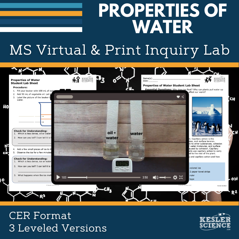 Properties of Water Digital Inquiry Lab - MS 6-8