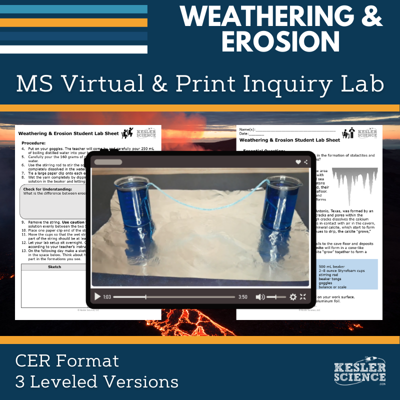 Weathering & Erosion Digital Inquiry Lab - MS 6-8