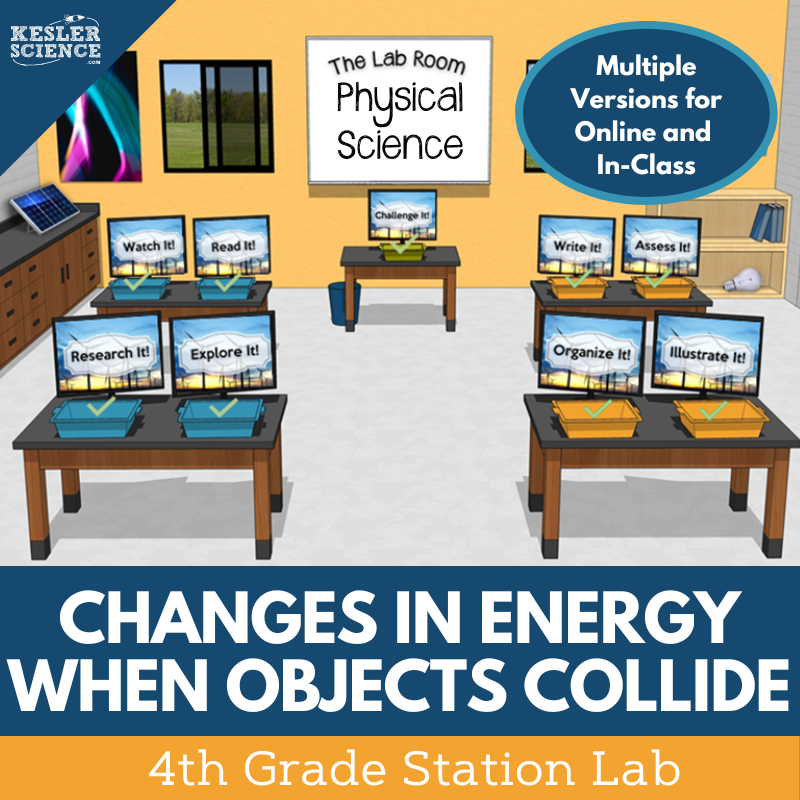 Changes in Energy as Objects Collide - Student-Led Station Lab - 4th Grade