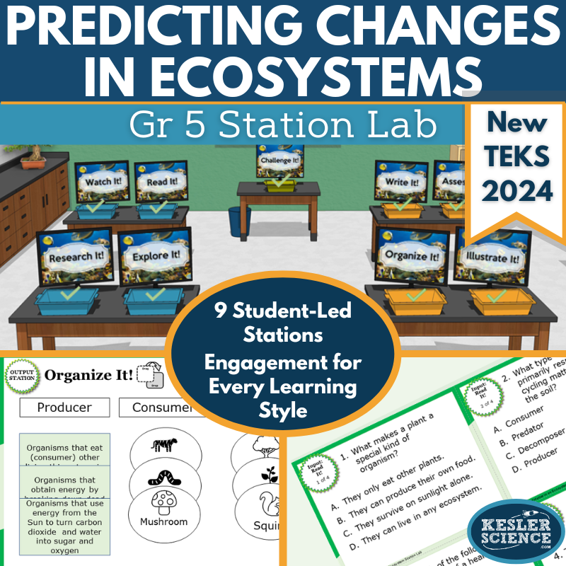 Predicting Changes in Ecosystems Student-Led Station Lab - Gr 5, New TEKS 5.12B