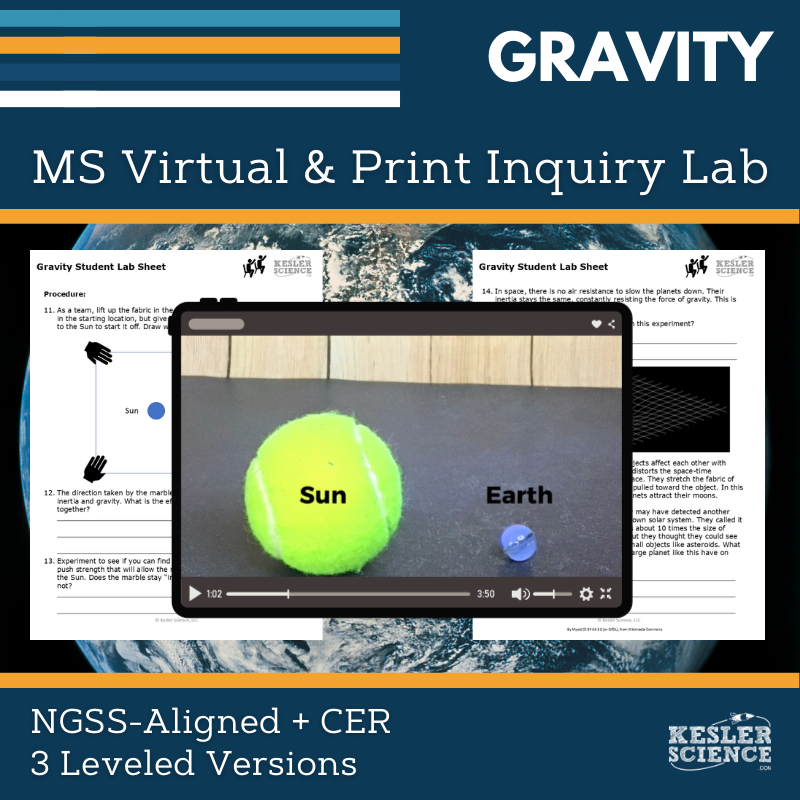 Gravity Digital Inquiry Lab &  - NGSS MS ESS1-2