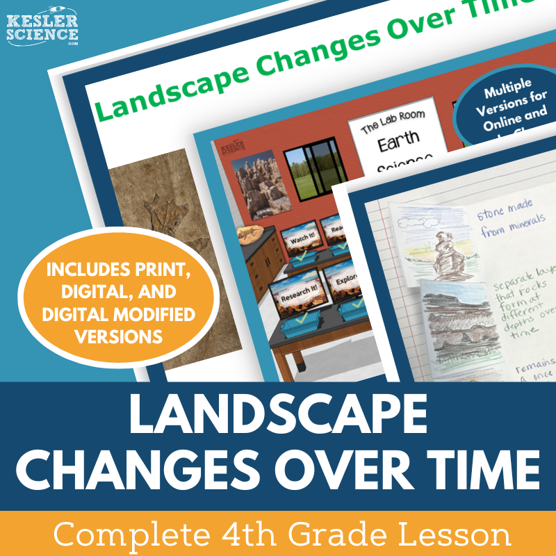 Landscape Changes Over Time - Complete Lesson Plan - NGSS 4-ESS1-1 - 4th Grade