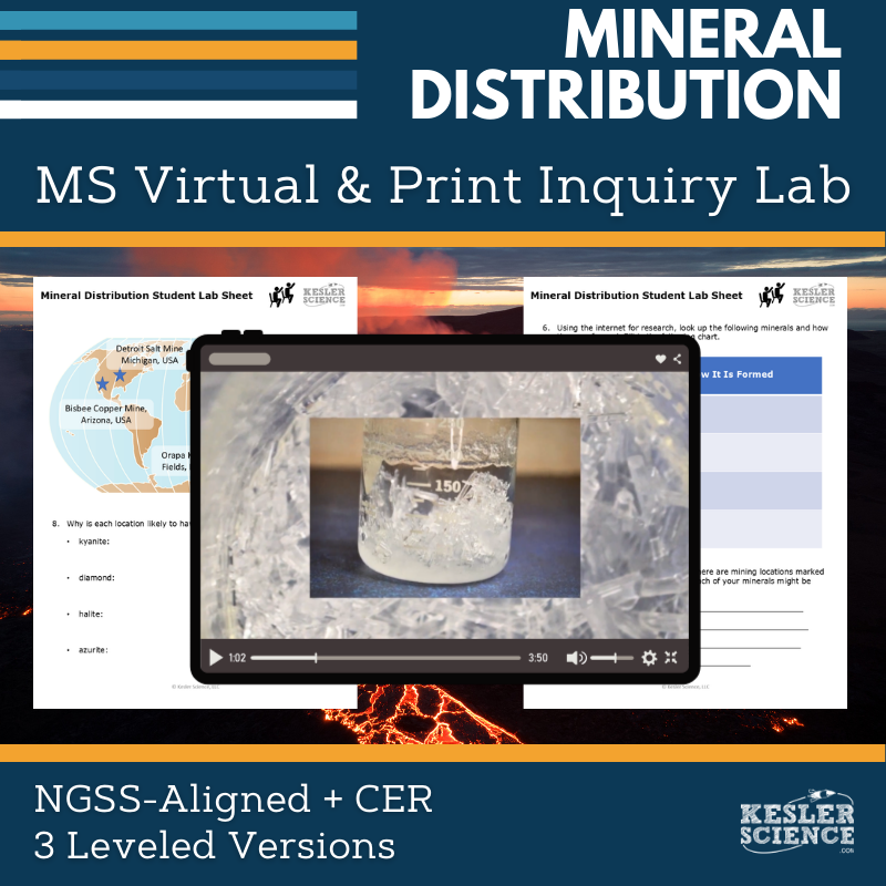 Mineral Distribution Digital Inquiry Lab - NGSS MS ESS3-1
