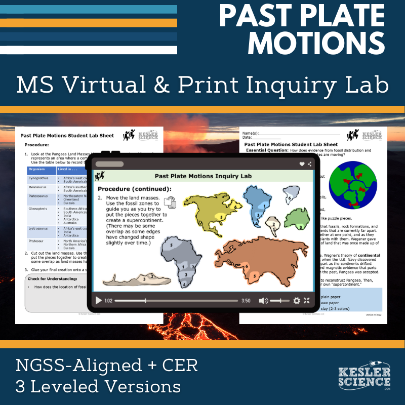 Past Plate Motions Digital Inquiry Lab - NGSS MS ESS2-3