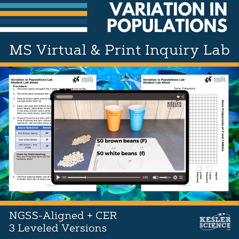 Variation in Populations Digital Inquiry Lab - NGSS MS LS1-5; 4-6