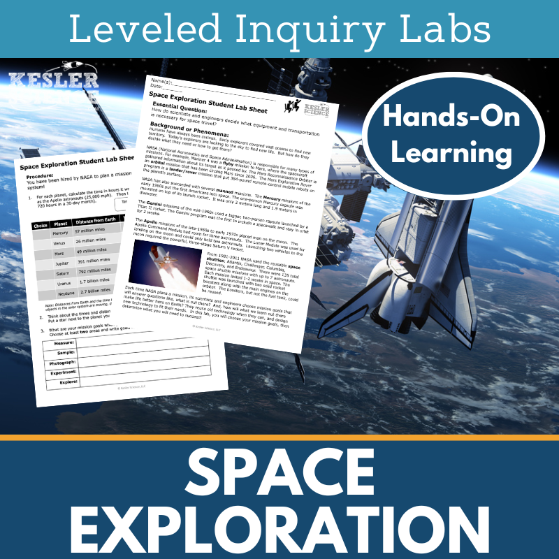 Space Exploration Inquiry Lab - MS 6-8 Science TEKS