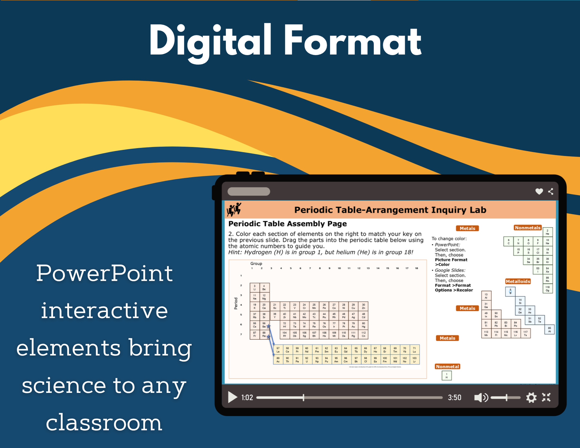 Periodic Table - Reactivity Digital Inquiry Lab - MS 6-8