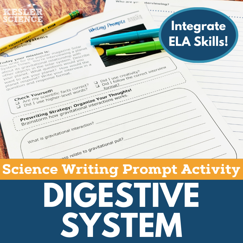 Writing Prompts - Digestive System - MS 6-8