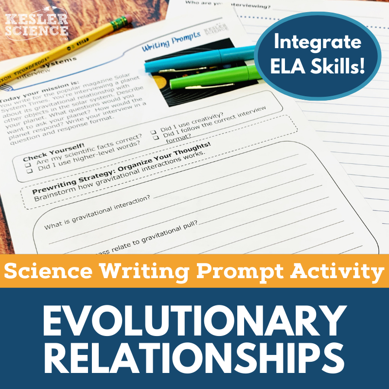 Writing Prompts - Evolutionary Relationships - MS 6-8 NGSS