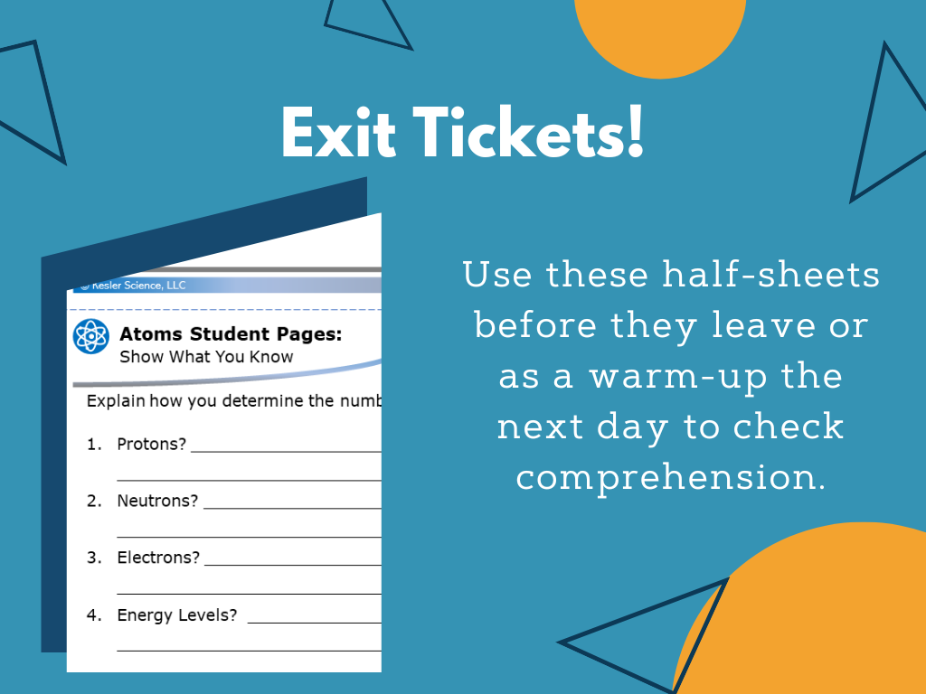 MS 6th 7th 8th - Atoms - Sub Plans