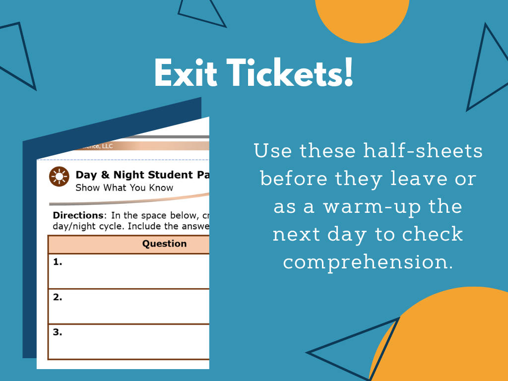 MS 6th 7th 8th - Day and Night - Sub Plans
