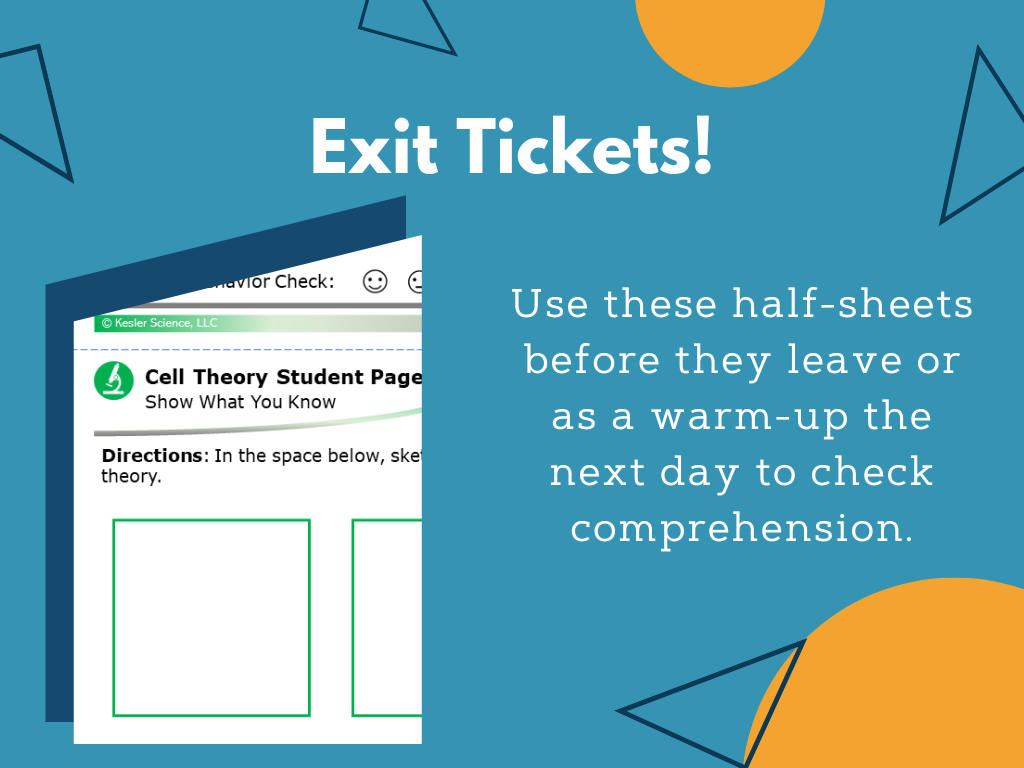 MS 6th 7th 8th Cell Theory - Sub Plans