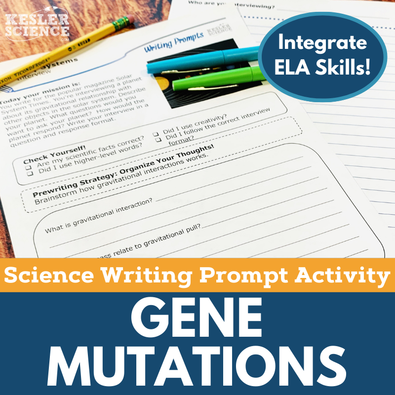 Writing Prompts - Gene Mutations - MS 6-8 NGSS