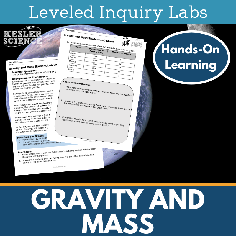 Gravity and Mass Inquiry Lab - NGSS MS PS2-4