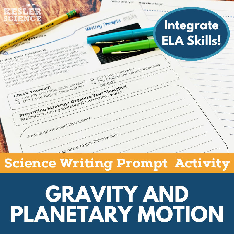 Writing Prompts - Gravity & Planetary Motion - MS 6-8