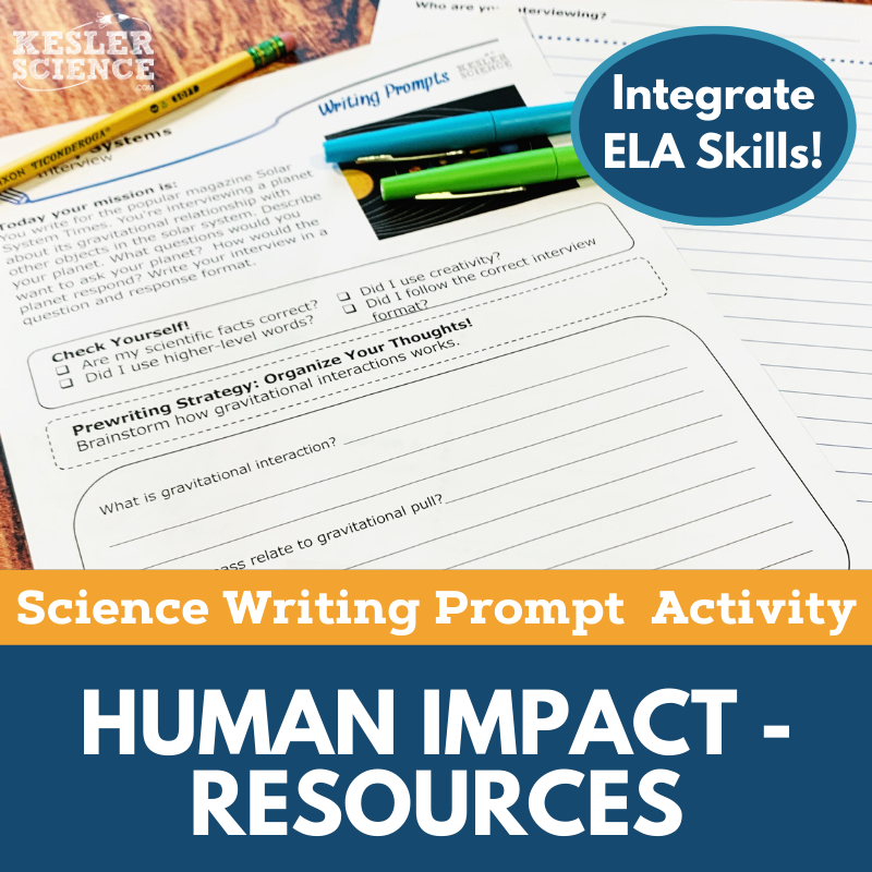 Writing Prompts - Human Impact on Resources - MS 6-8 NGSS