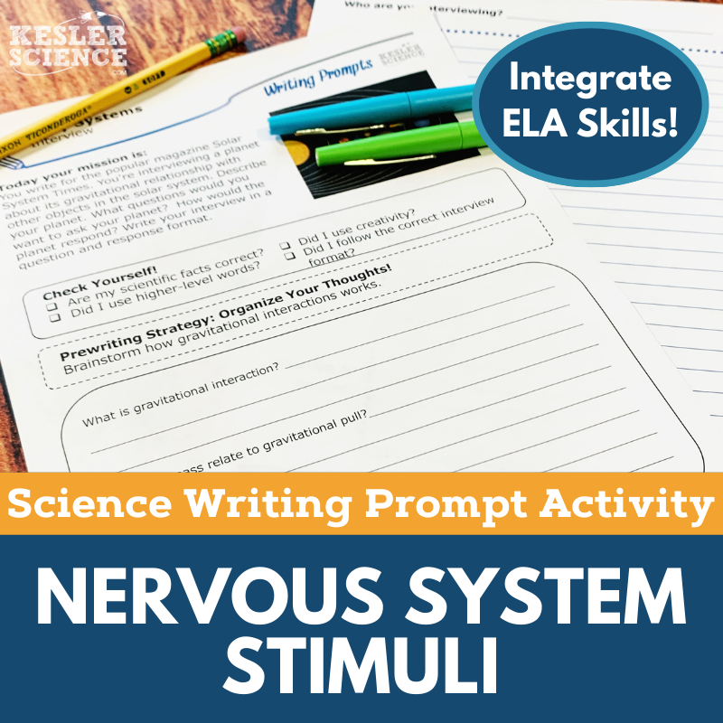 Writing Prompts - Nervous System Stimuli - MS 6-8 NGSS