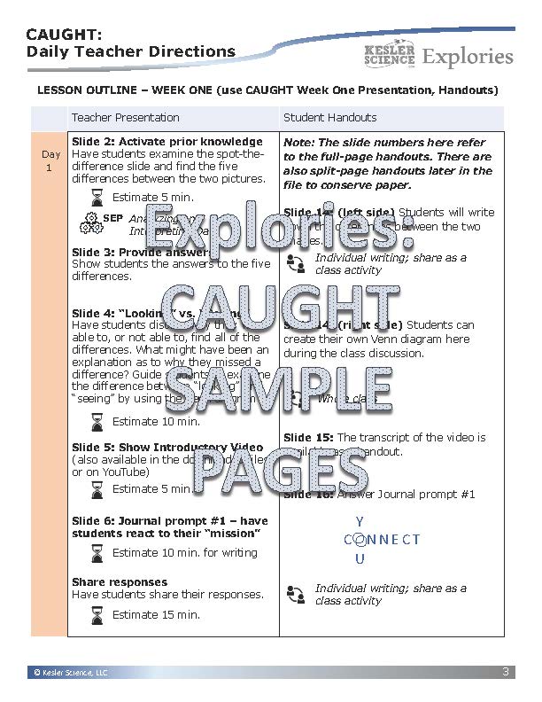 Explories: Caught - an NGSS Unit on Forensics (Core Materials Only)- Grades 6-8