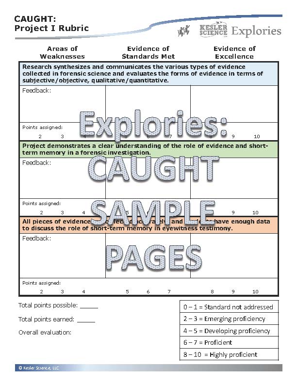 Explories: Caught - an NGSS Unit on Forensics (Core Materials Only)- Grades 6-8