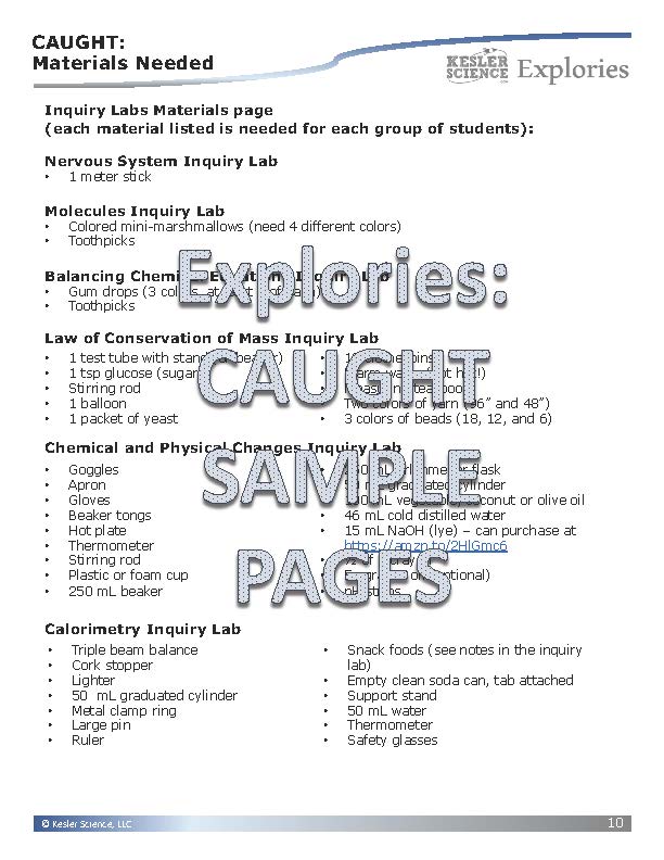Explories: Caught - an NGSS Unit on Forensics (Core Materials Only)- Grades 6-8
