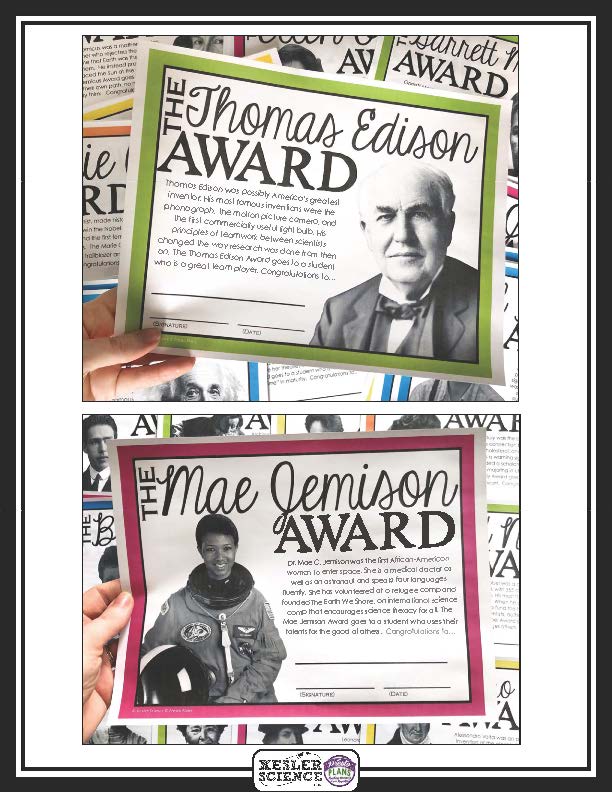 End of Year Science Awards Bundle