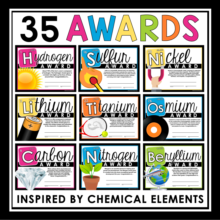 Science Awards - Chemical Elements Student Awards