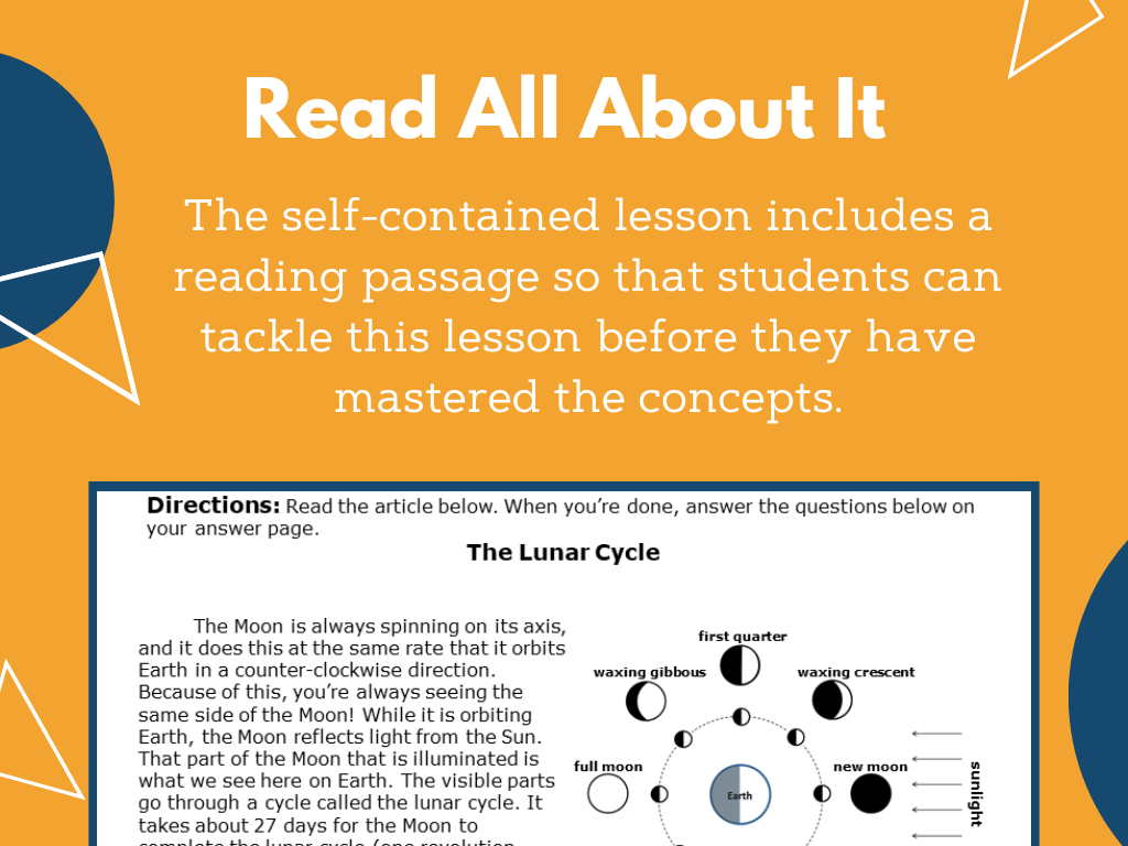 MS 6th 7th 8th - Lunar Cycle - Sub Plans