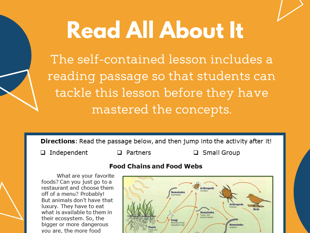 MS 6th 7th 8th - Food Webs - Sub Plans