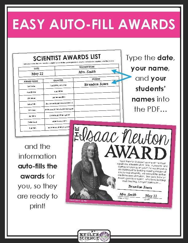 Science Awards - 40 End of the Year Scientists Awards