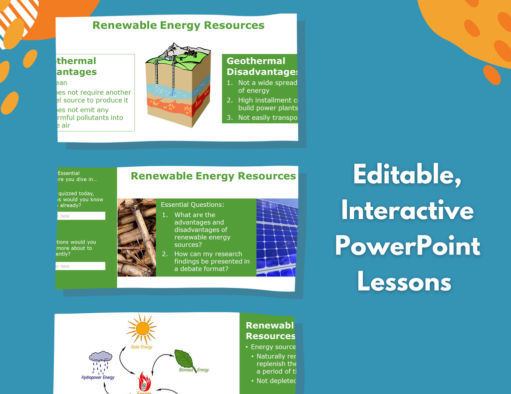 Renewable Energy Resources Complete Lesson Plan - MS
