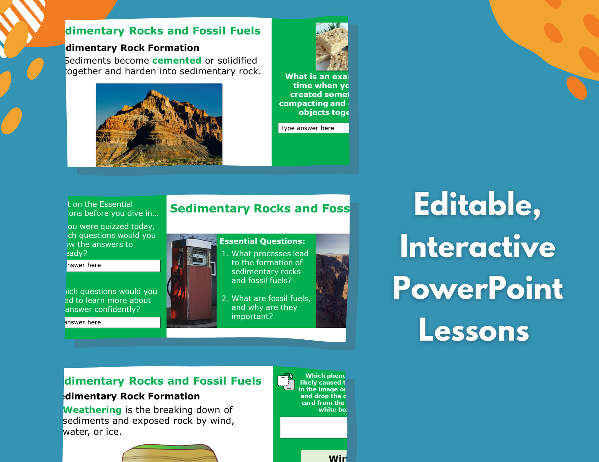 Sedimentary Rock & Fossil Fuels - Complete Lesson Plan - 5th Grade