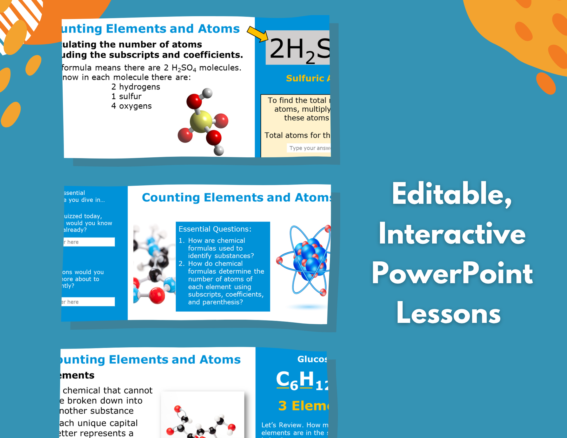 Counting Atoms & Elements Complete Lesson Plan - MS