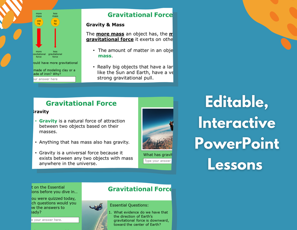 Gravitational Force - Complete Lesson Plan - 5th Grade