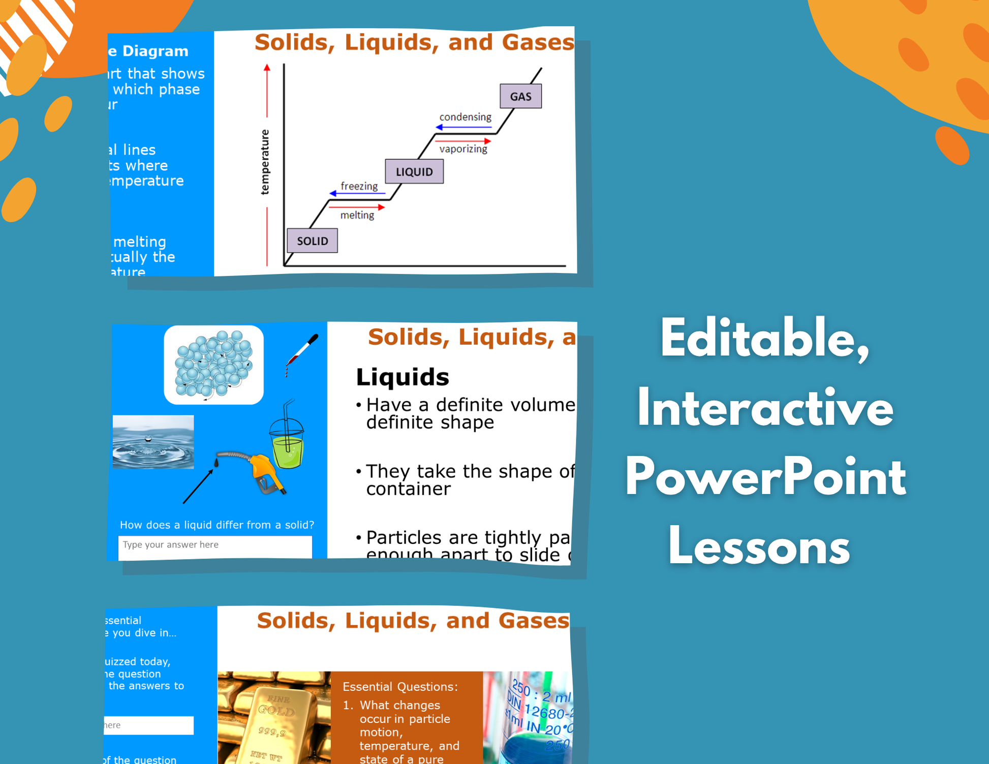 Solids, Liquids, & Gases Complete Lesson Plan - MS