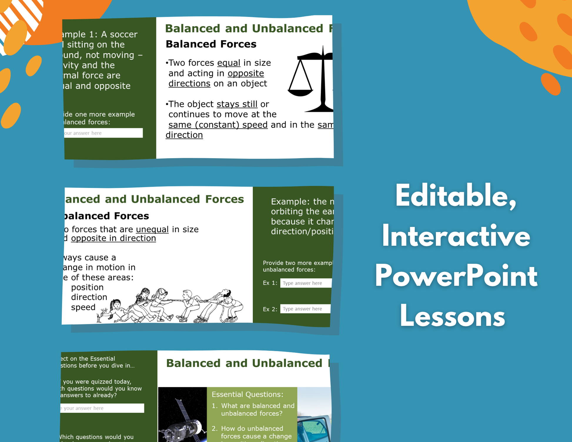 Balanced & Unbalanced Forces Complete Lesson Plan - MS
