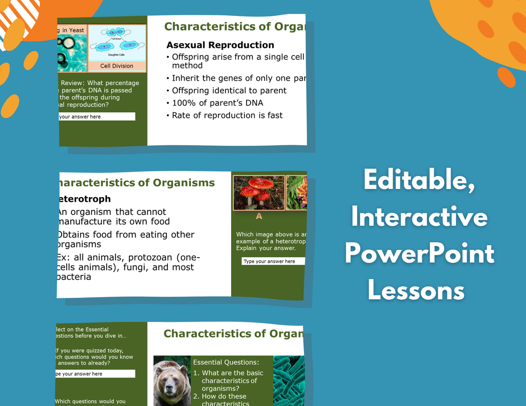 Characteristics of Organisms Complete Lesson Plan - MS